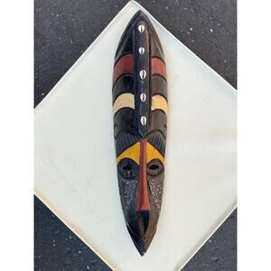 Handcrafted African Tribal Mask from Ghana – Decorative Wall Art